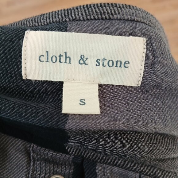 Anthropologie Cloth & Stone Buffalo Plaid Tie Back  Cotton Blend Top Size Small - Picture 4 of 5